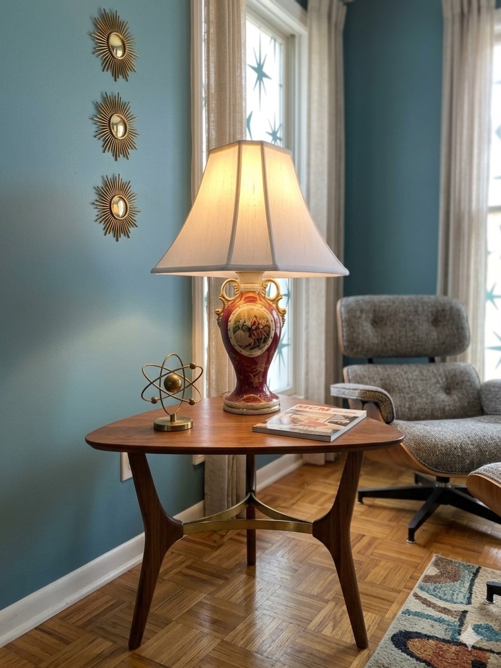 1950s Rococo "George And Martha" Vintage 22 inch Accent Lamp (GREAT CONDITION)